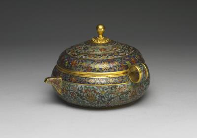 图片[3]-Cloisonne flask with lotus-scroll decoration, Qianlong reign (1736-1795), Qing dynasty-China Archive
